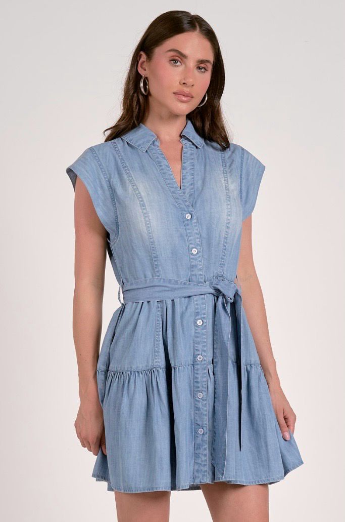 denim ruffle dress women utcoco Womens Casual Belted Long Sleeve Denim Dress Wrapped V-Neck Ruffle  Hem Maxi Denim Dresses for Women 2025 (Small, Blue) at Amazon Women's  Clothing store
