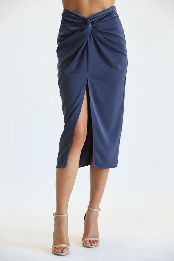 Twist Waist Midi Skirt