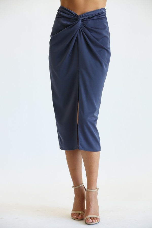 Twist Waist Midi Skirt