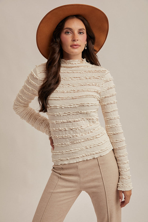 Ruffled Lace Long Sleeve
