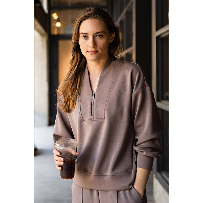 Mocha Scuba Half Zip