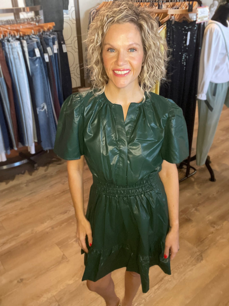 Smocked Green Dress L Smocked Green Dress L