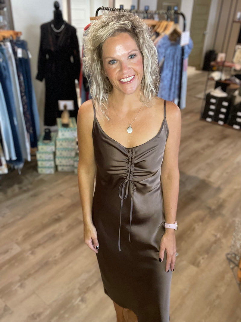 livvy satin dress Livvy Satin Slip Dress- Black Ex small