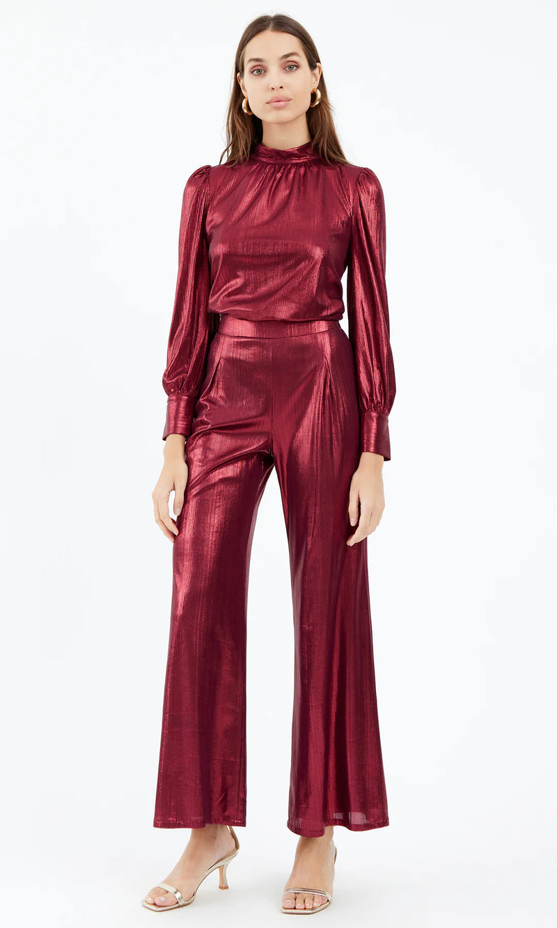 Red Metallic Pant