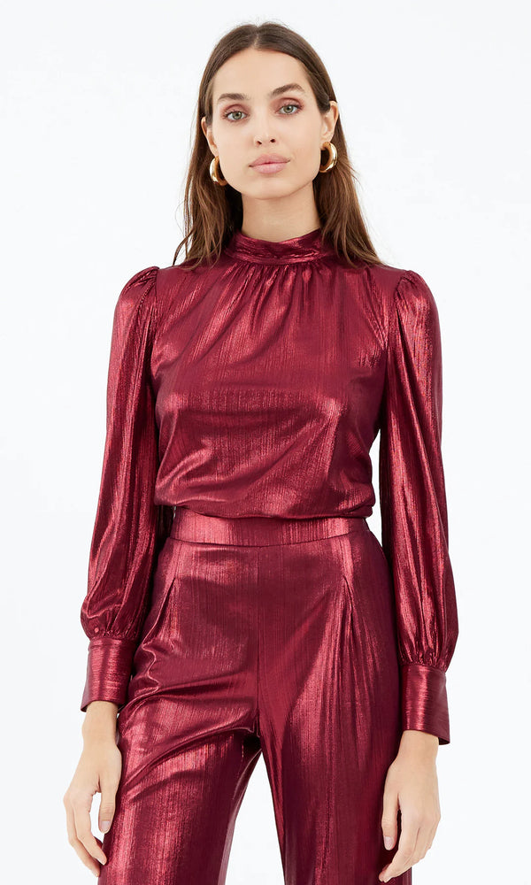 Red Metallic Blouse