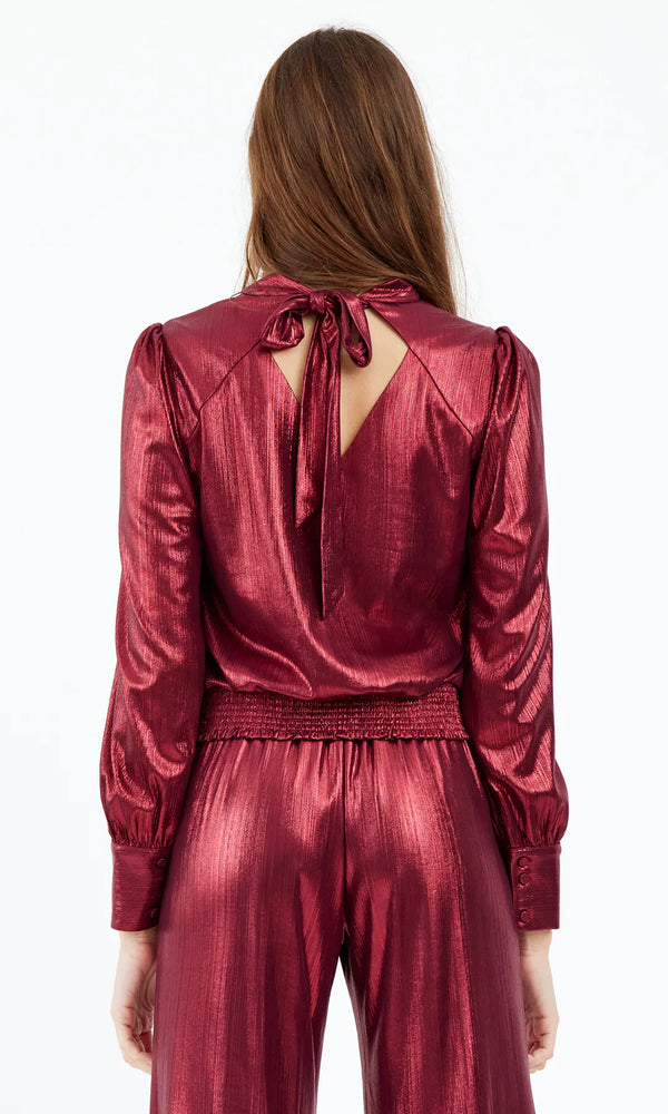 Red Metallic Blouse