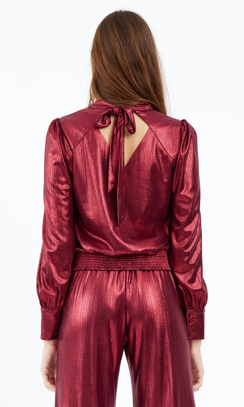 Red Metallic Blouse
