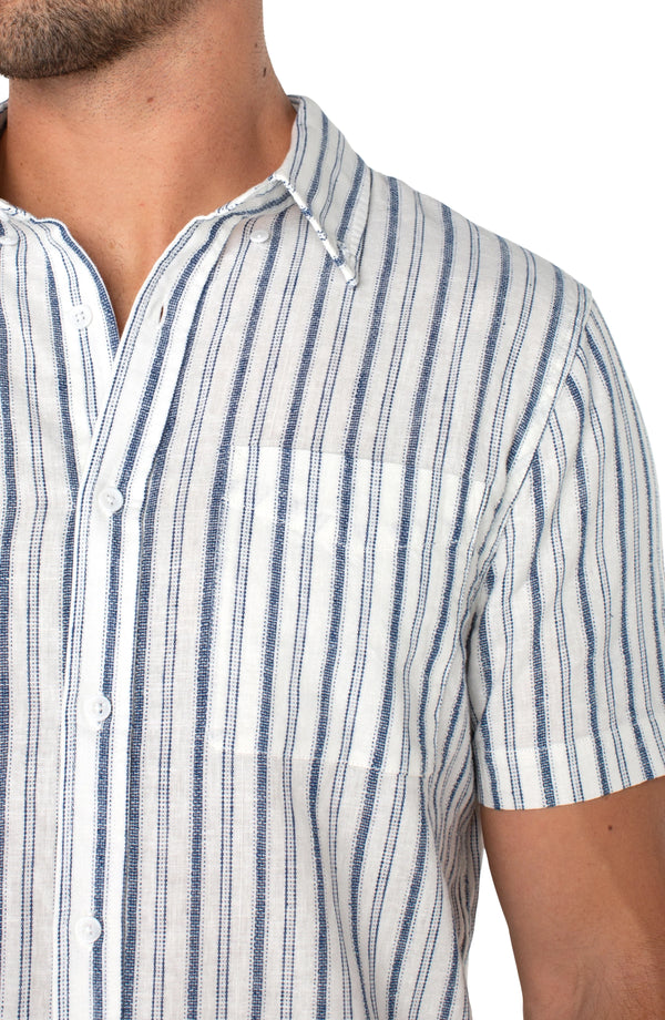 White Navy Stripe Shirt