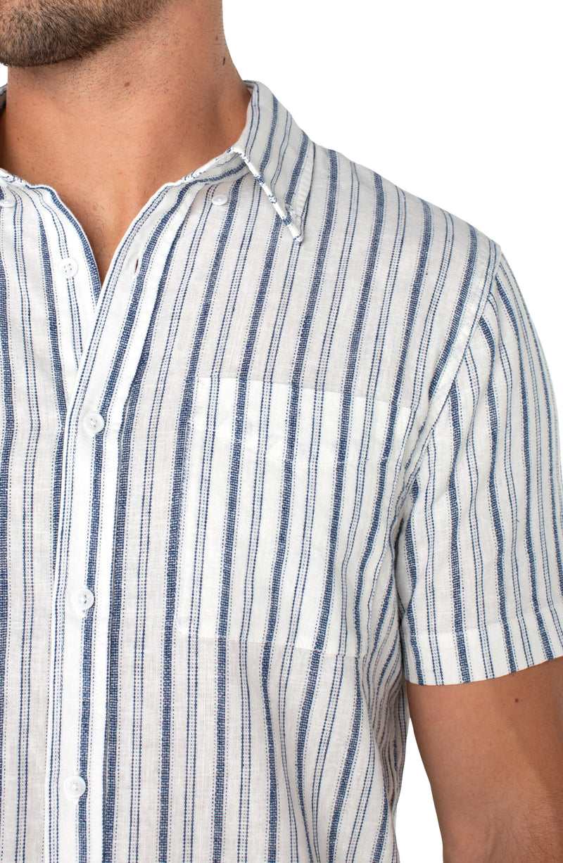 White Navy Stripe Shirt