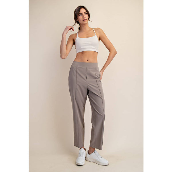 Taupe Crinkle Trouser