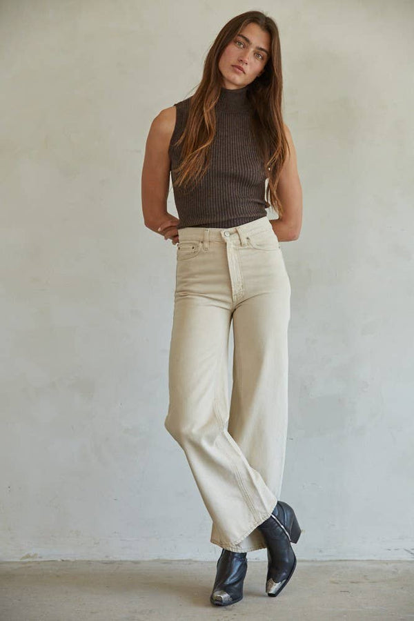 Knit Turtleneck Sleeveless/Chocolate