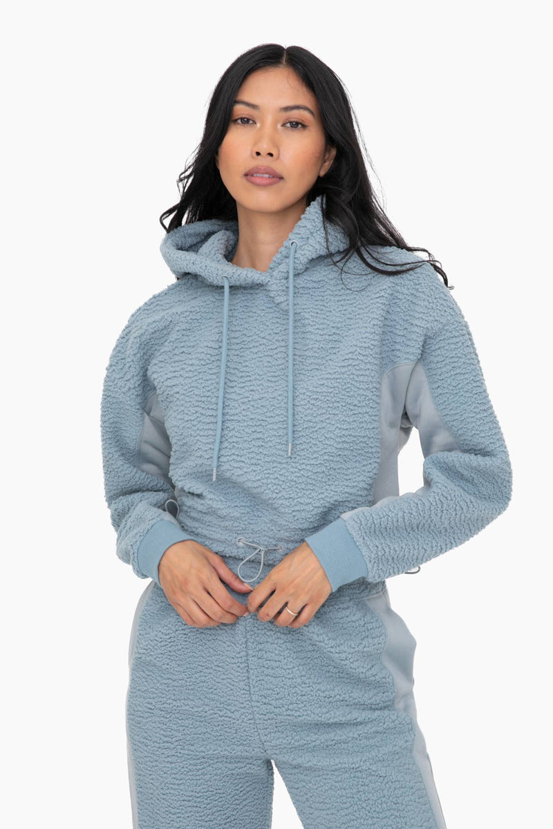 Boxy Sherpa Pullover Hoodie