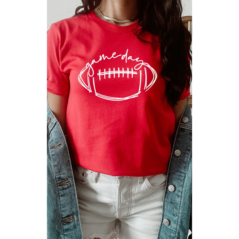 Cursive Football Game Day Graphic Tee